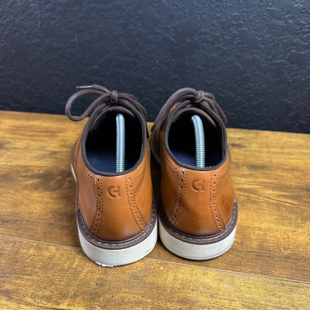 Cole Haan Grand 360 C34120 British Tan Leather Wingtip Oxford Shoes Mens 10M